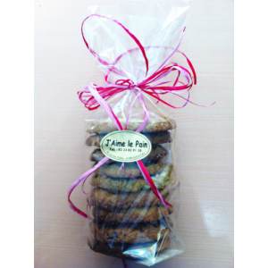 Sachet de sablés nature, pistache et cookies