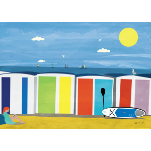 Toile encadrée - les cabanes havraises 50x70