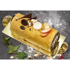 Bûche caramel / pomme - 8 personnes