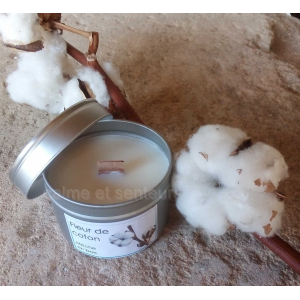 Bougie végétale parfum fleur coton