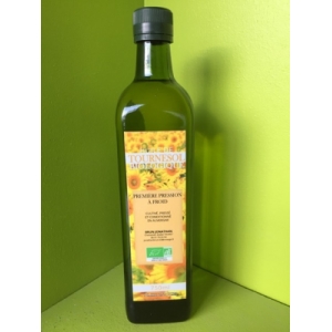 Huile de tournesol bio, première pr