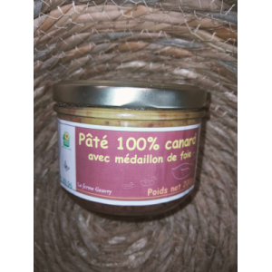Pâté 100 % canard au foie gras - 200 gr
