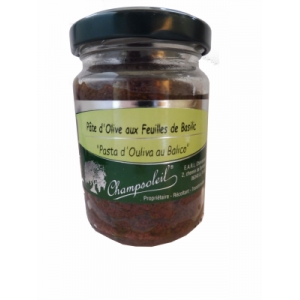 Pate d'olive aux feuilles de basilic bio
