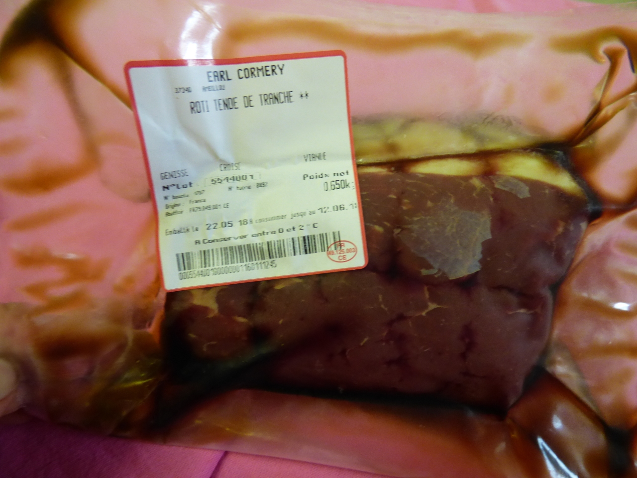 Rôti tende de tranche - 650 g - Earl Cormery - Locavor.fr