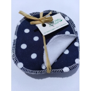 7 lingettes carrées tissu à pois