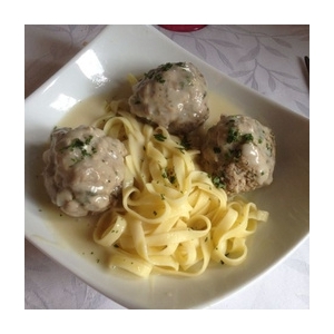 Fleischknepfle en sauce blanche pur