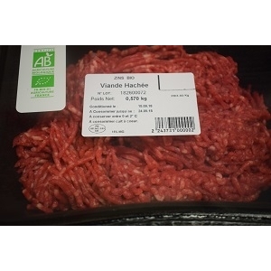 500 g viande hachée en barquette sous atmosphère