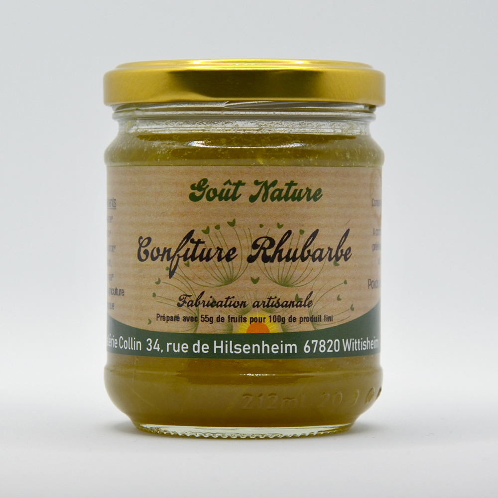 Confiture rhubarbe 200 g Goût Nature Locavor.fr
