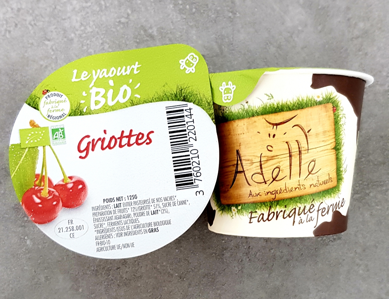 Yaourt griotte 125 g Ferme Du Mont Lassois Locavor.fr