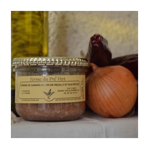 Terrine de canard au vin de reuilly rosé et aux épices.