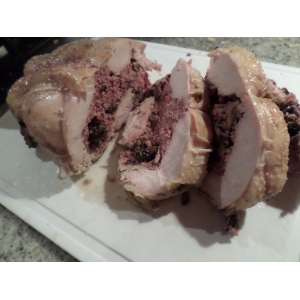 Poulet farci marron