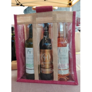 Sac jute 3 bouteilles