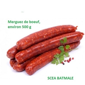 Merguez 100 % boeuf, 500 g environ
