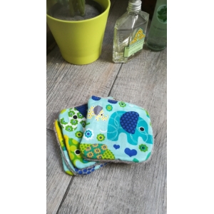 4 lingettes lavables 'éléphants'