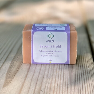 Savon palmarosa argile rose