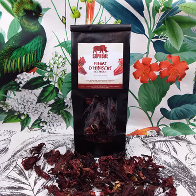 Fleurs d'hibiscus rouge séchées 100g