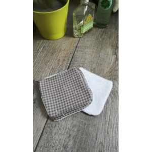 4 lingettes lavables 'mini carreaux'