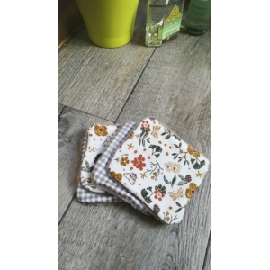 4 lingettes lavables 'campagne'