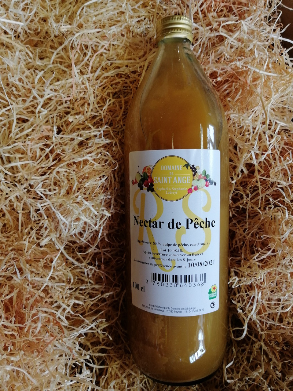 Nectar Bio De Pêche Agripiacé – 200 Ml – Bouteille En Verre – Produit Artisanal à Base De Pêches