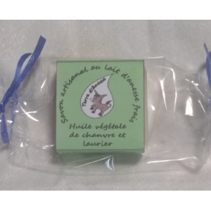 Savon artisanal au lait d'ânesse frais- chanvre/ laurier