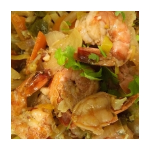 Crevettes sauce piquante