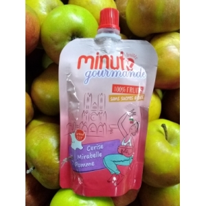 Gourde de compote cerise mirabelle pomme