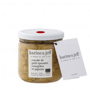 Cocotte de petit épeautre, courgettes et pignons