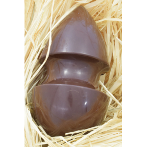 Oeuf silhouette lait ou noir - 17 cm