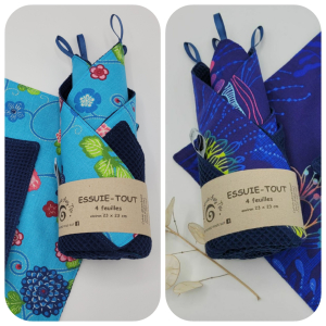 Essuie-tout 4 feuilles bleu