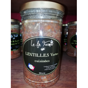 Lentilles vertes cuisinées