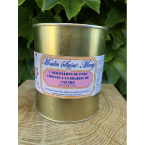 6 médaillons de porc confits à la graisse de canard