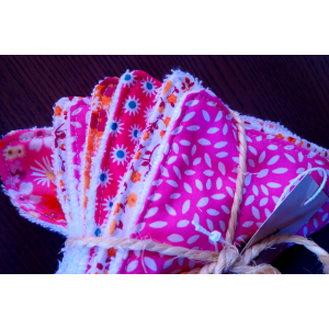 Lingette lavable 'rose & orange'