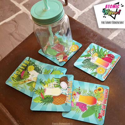 Sous-verres en métal – cocktails party