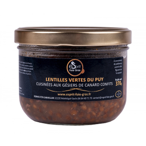 Lentilles vertes du puy cuisinées aux gésiers de canard confits 370 g