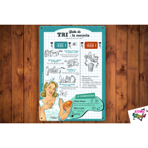 Guide du tri sélectif – je recycle – plaque rétro