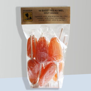 Sucettes au miel gout orange