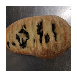 Pain ciabatta olives