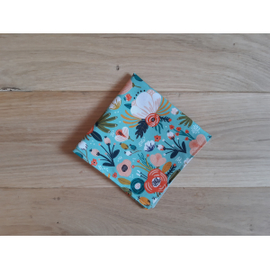 Serviette de table - fleurs turquoise/bleu ciel