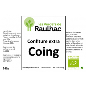 Confiture coing -  achat solidaire