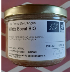 Rillettes de boeuf d'angus bio