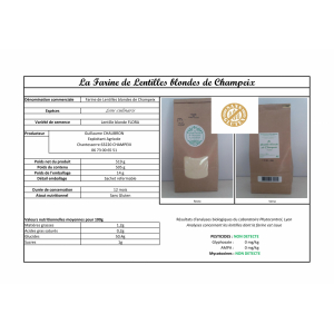 Farine de lentilles blondes