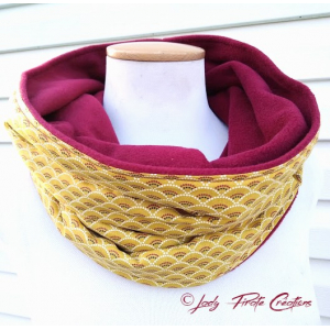 Maxi-snood salia jaune & rouge fonce
