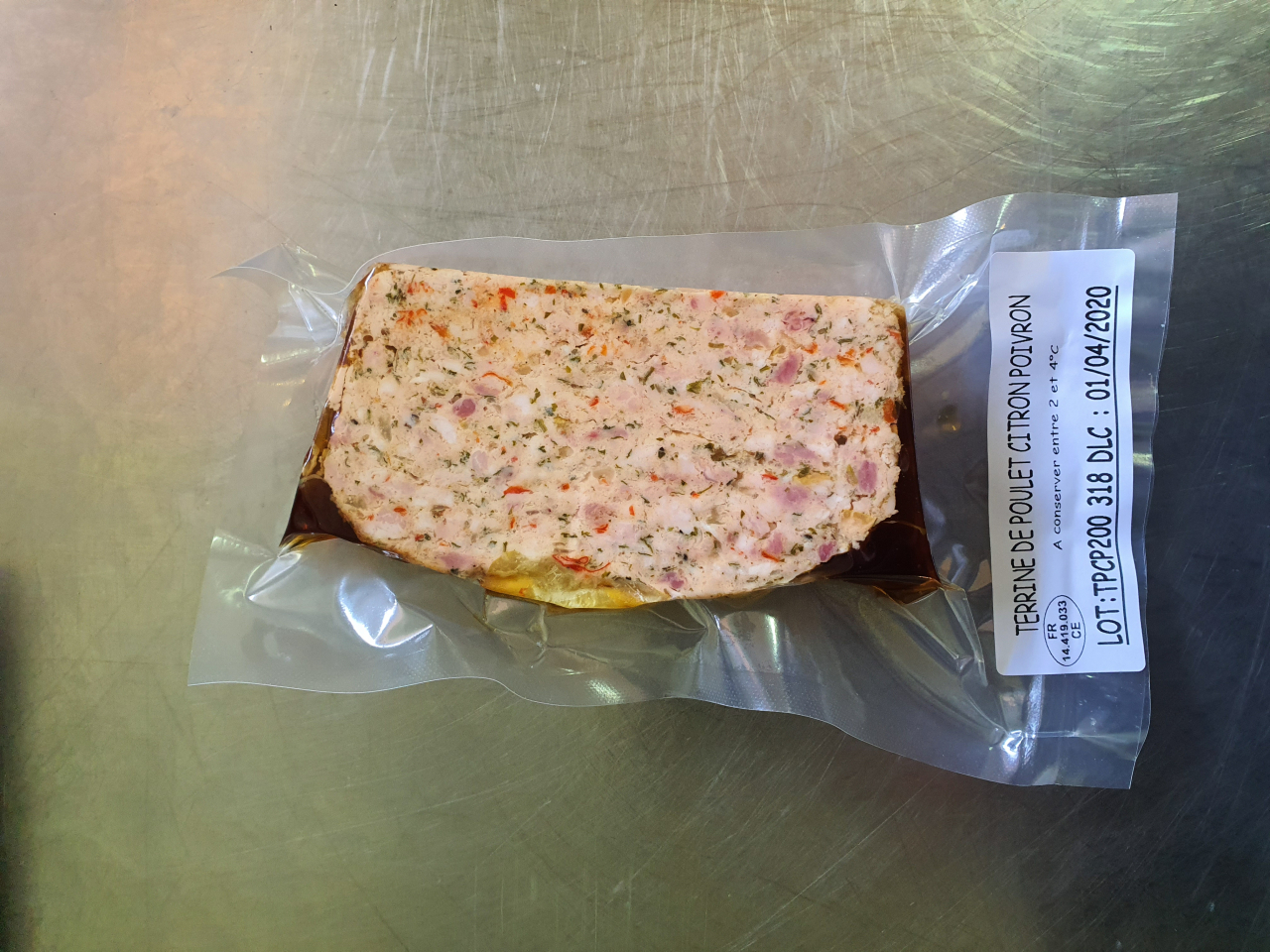 Terrine de poulet citron poivron - 0.25 kg - Foie Gras Du Pays D'auge