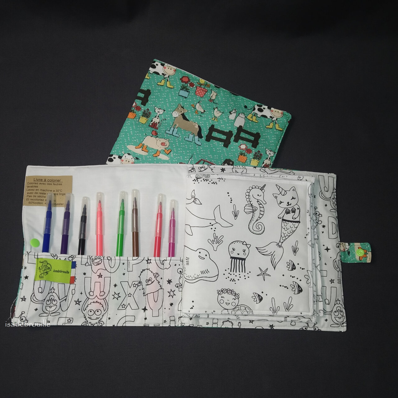 Set de table à colorier lavable et réutilisable pour enfant
