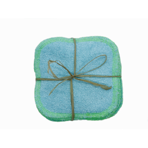 Lingettes lavables bambou turquoise