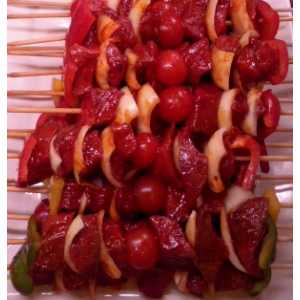 Brochettes de boeuf marinées