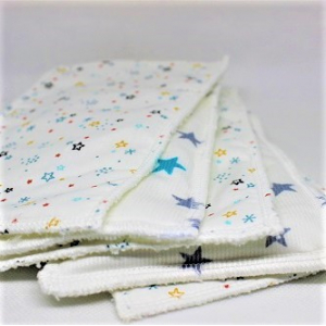 Lingettes lavables étoiles bleues