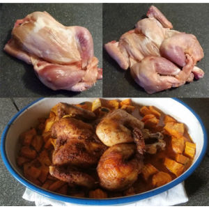 Coquelet (poulet en crapaudine)