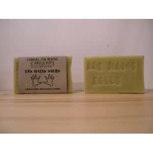 Savon chanvre, pin, menthe et argile verte