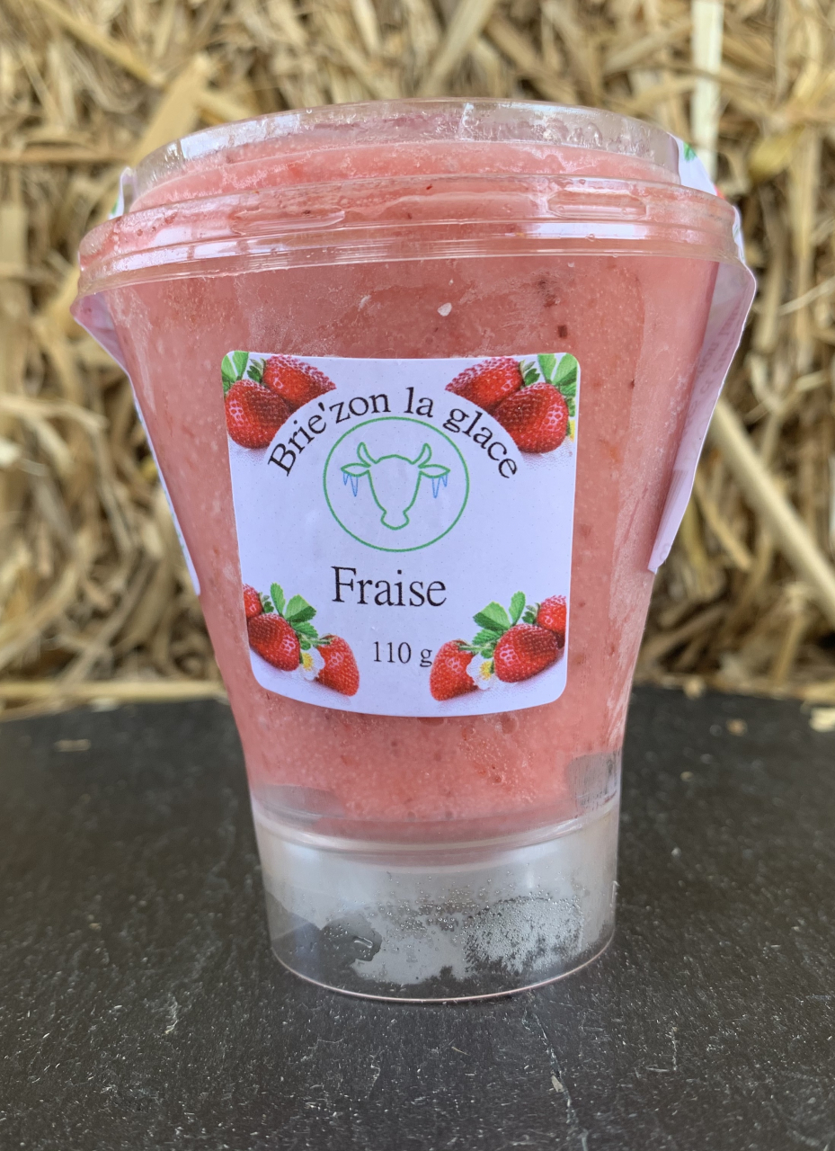 Cup Fraise Sorbet 110gr 110 G Brie Zon La Glace Locavor Fr